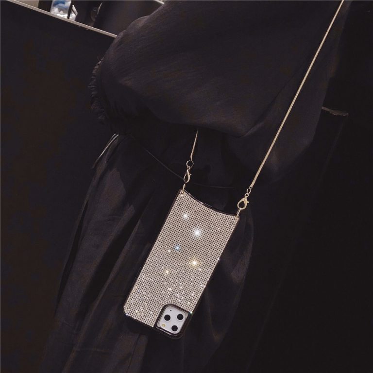 Qianliyao Luxury Rhinestone Case For iPhone 11 Pro Max XR XS Max X 7 8 6 6S Plus Cases Long Gold Metal Chain Lanyard Soft Cover 2 Qianliyao Luxury Rhinestone Case For iPhone 11 Pro Max XR XS Max X 7 8 6 6S Plus