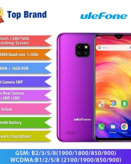 Ulefone Note 7 Smartphone 6.1inch 19:9 Waterdrop Screen Quad Core Cellphone 1GB+16GB ROM Mobile Phone Android 9.0 Three Camera