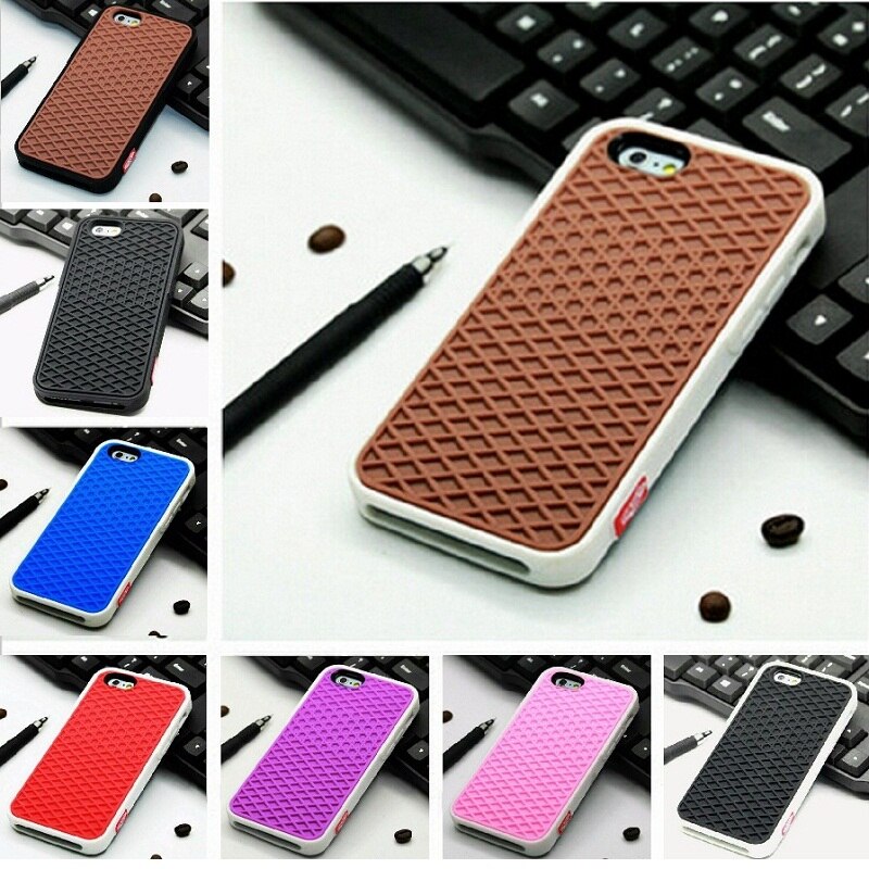 VANS Waffle Case For Apple iPhone X 10 8 7 6 6S 5 5s 7 plus SE Cover Soft Rubber Silicone Waffle Shoe Sole Mobile Phone Funda