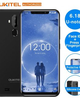 OUKITEL C12 Face ID 3G Smartphone 6.18" 19:9 Android 8.1 MT6580 Quad Core 1.3GHz 2GB+16GB 8MP+2.0MP Press Fingerprint Mobile