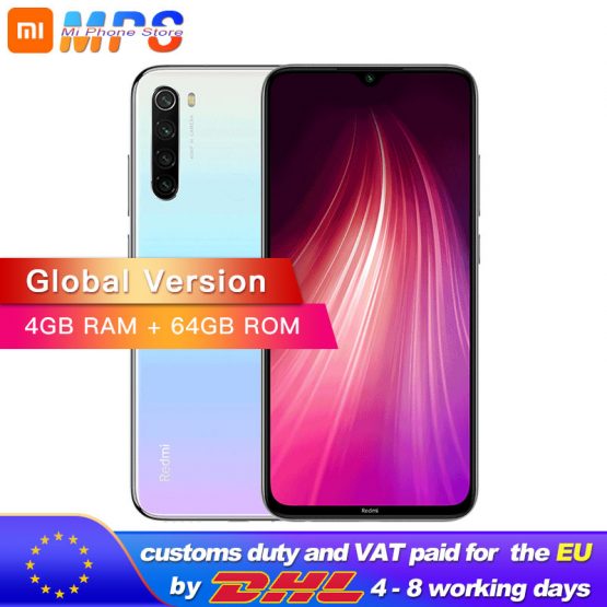 Global Version Xiaomi Redmi Note 8 64GB 4GB Snapdragon 665 Octa Core Smartphone 6.3” 48MP Quad Rear Camera MobilePhone