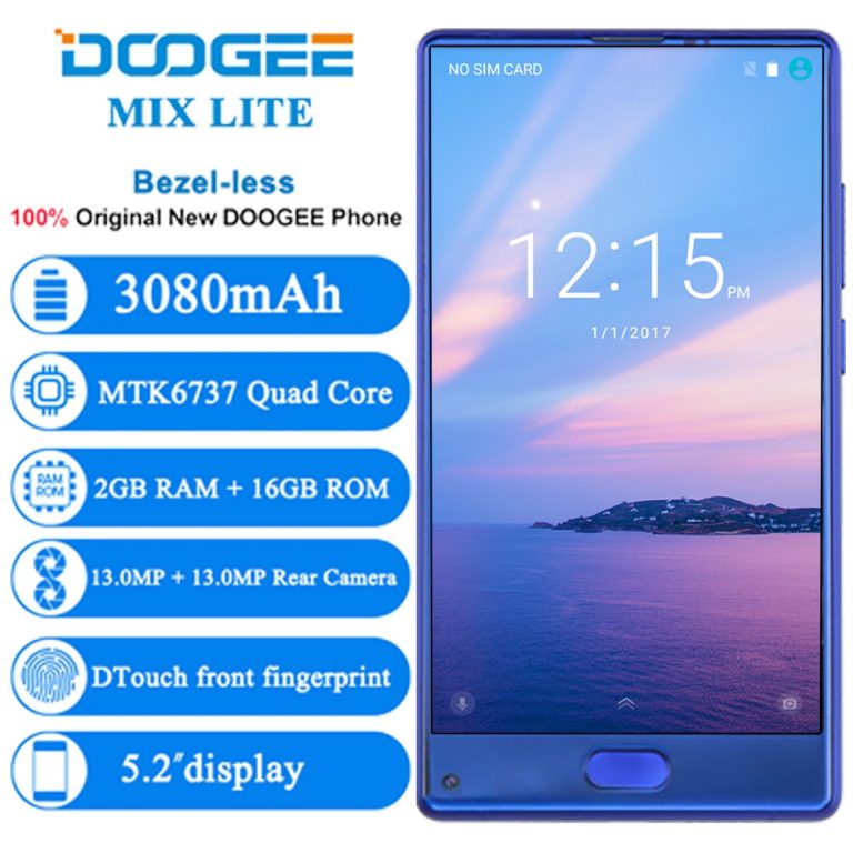 Original DOOGEE MIX Lite Smartphone Dual Camera 5.2'' Quad Core
