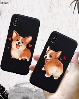 for iPhone 11 pro case Cute Corgi Sexy Cartoon Dog Ass for iphone 5 6 S 7 8 Plus XS XR Max Black soft silicone TPU Mobile Cases