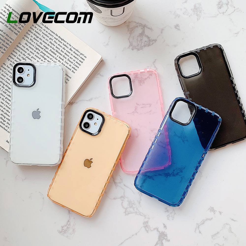 LOVECOM Shockproof Camera Protection Solid Color Phone Cases For iPhone 11 Pro Max XS Max XR 6 6S 7 8 Plus X Soft TPU Back Cover