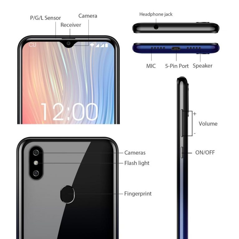 OUKITEL Fingerprint Face ID 5G C15 Pro+ 6.088'' 19:9 Android 9.0 Cellphones 3GB 32GB