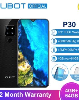 Cubot P30 Android 9.0 4GB 64GB Smartphone 6.3'' FHD+ Waterdrop Screen 2340*1080 MT6763 Octa Core 4000mAh Face ID 4G Mobile Phone