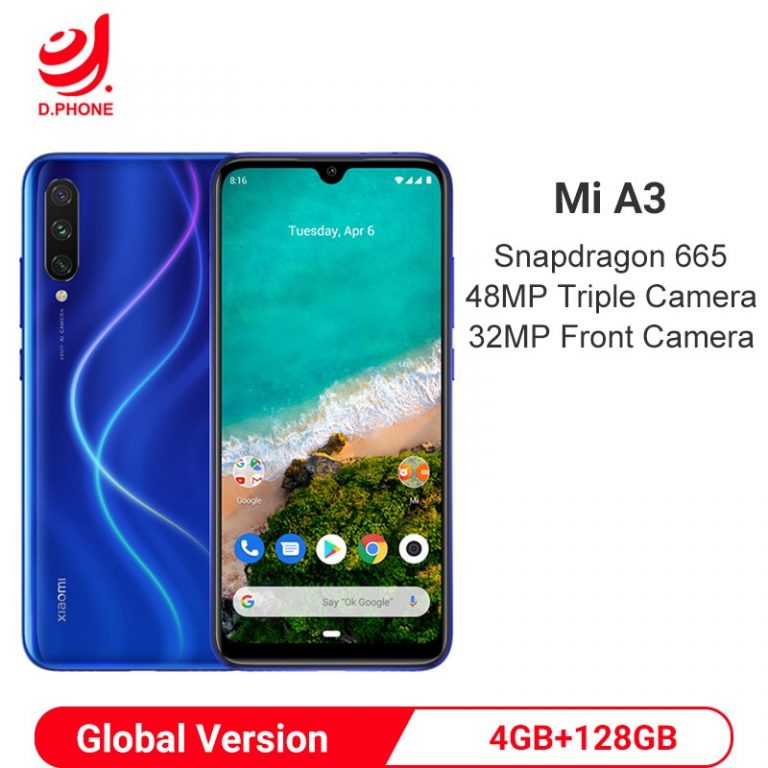 Global Version Xiaomi MI A3 4GB 128GB Android One Snapdragon 665 Octa Core 6.088" 48MP + 32MP Camera 4030mAh Smartphone