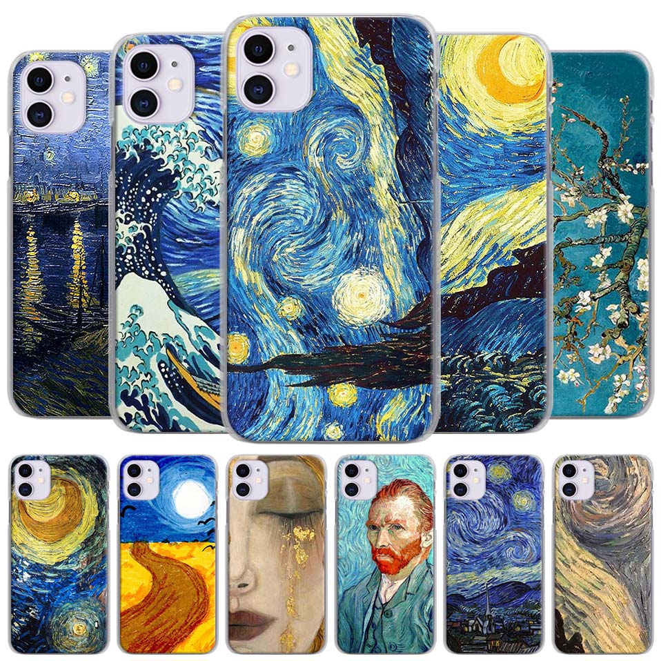 paintings Starry Night Van Gogh Phone Cases for Apple iPhone 11 Pro Max X XR XS MAX Case for iPhone 6 6s 7 8 Plus 5 5S SE Cover