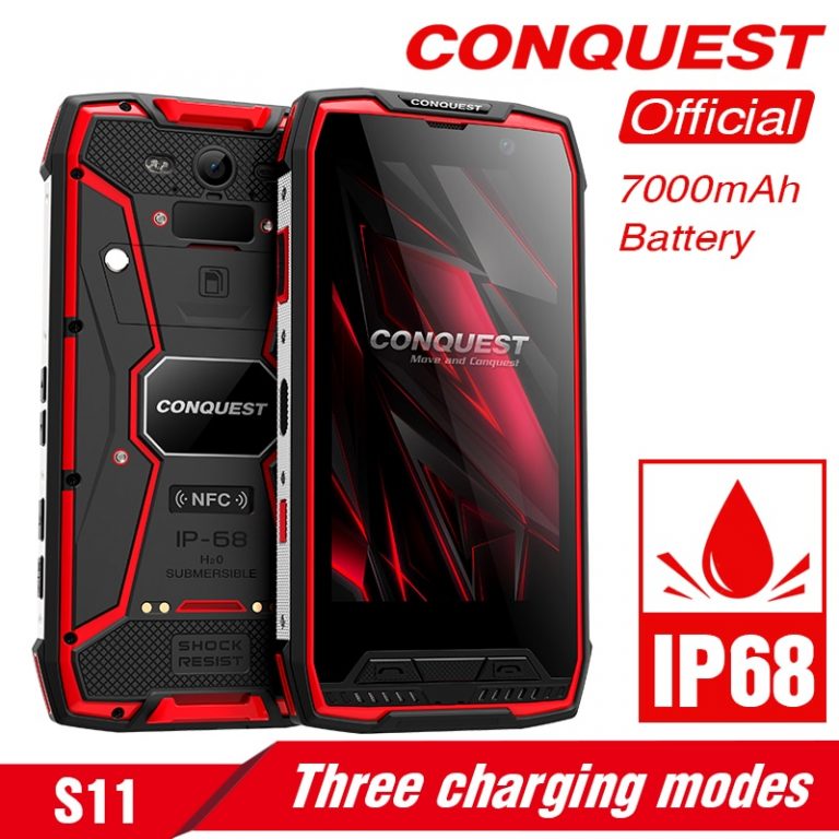 Original Conquest S11 IP68 Rugged SmartPhone 16MP 7000mAh 6GB 128GB