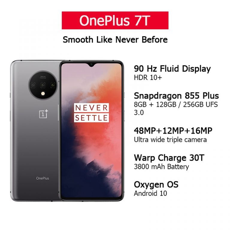 Global ROM OnePlus 7T 8GB 128GB Smartphone Snapdragon Plus AMOLED