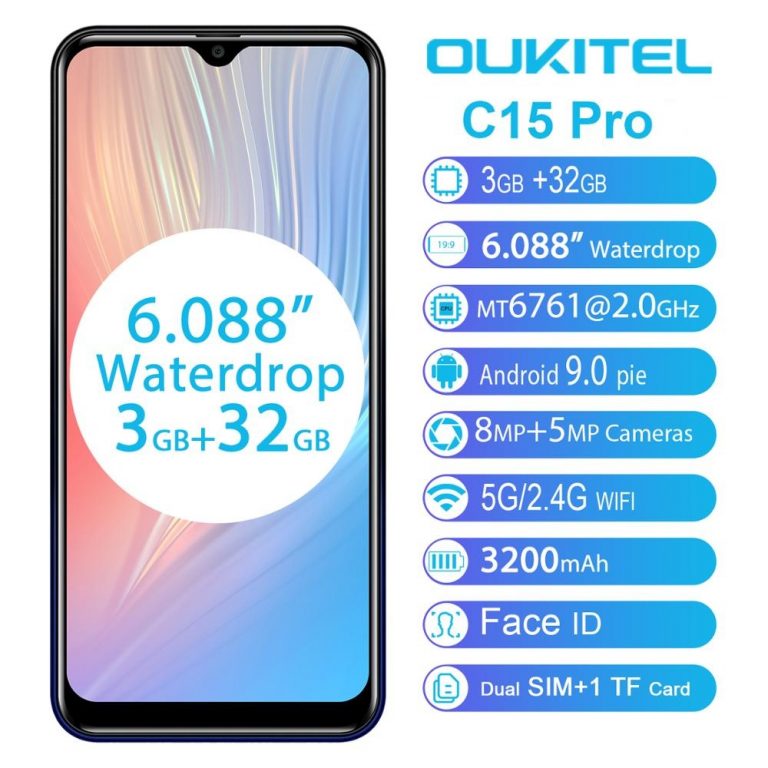 OUKITEL C15 Pro 3GB RAM 32GB ROM 6.088 inch Waterdrop Big Screen