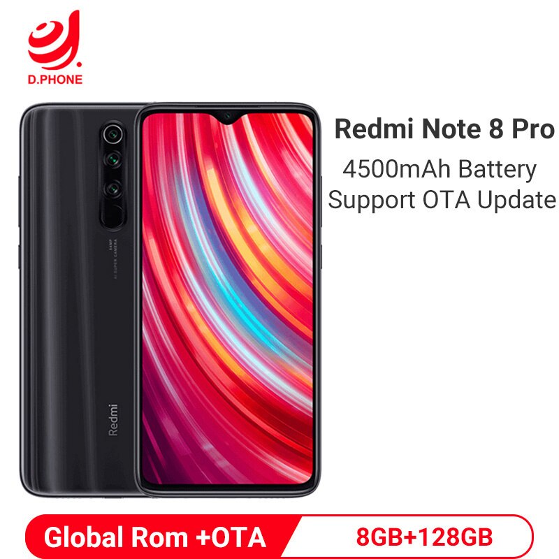 Global ROM Xiaomi Redmi Note 8 Pro 8GB 128GB MTK Helio G90T Smartphone 64MP Quad Rear Camera 6.53" Full Screen Mobile Phone