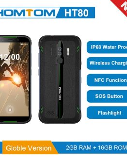 Global version HOMTOM HT80 NFC function IP68 Waterproof Smartphone Android 10.0 5.5inch Wireless charge SOS Mobile phone new2019