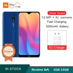 The Xiaomi Redmi 8A smartphone with a 12MP rear camera, 8MP front camera, and 5000mAh battery for long-lasting performance and quick charge capability.
