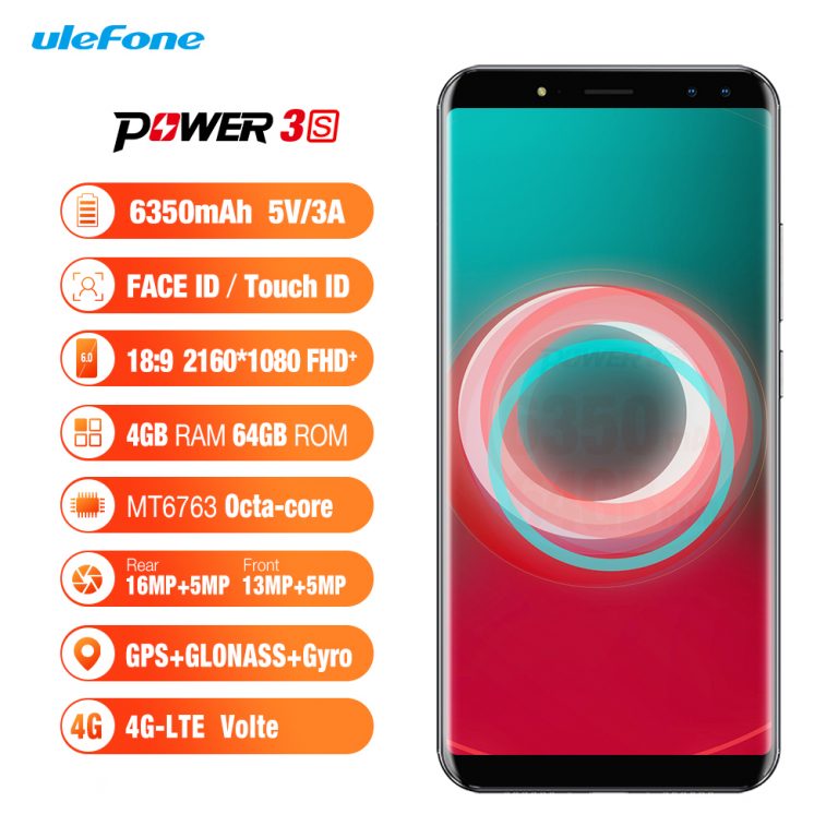 Ulefone Power 3S 6.0" 18:9 FHD+ Mobile Phone MTK6763 Octa Core