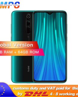 In Stock! Global Version Xiaomi Redmi Note 8 Pro 6GB 64GB Smartphone 64MP Quad Camera Helio G90T Octa Core 4500mAh NFC