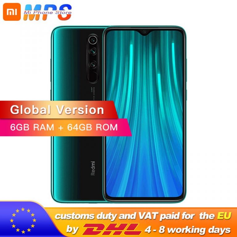 In Stock! Global Version Xiaomi Redmi Note 8 Pro 6GB 64GB Smartphone 64MP Quad Camera Helio G90T Octa Core 4500mAh NFC