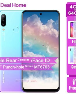 HOMTOM P30 pro Triple Rear Camera Mobile Phone 4GB 64GB 4000mAh 6.41”Punch -hole Screen Face ID MT6763 Octa Core 4G Smartphone