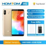 HOMTOM H5 3GB 32GB Mobile Phone 3300mAh Fast Charge Android8.1 5.7" Face ID 13MP Camera MT6739 Quad Core 4G FDD-LTE Smartphone