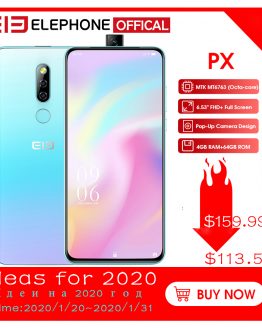 Elephone PX 6.53" FHD+ Full Screen Global Mobile phone Android 9.0 MT6763 Pop-Up Camera Design 16MP Camera Smartphone