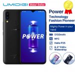 UMIDIGI Power 5150mAh 18W Fast Charge Android 9.0 4GB 64GB 6.3" FHD+ Global Version Smartphone Dual Helio P35 2.3GH Dual 4G 16MP