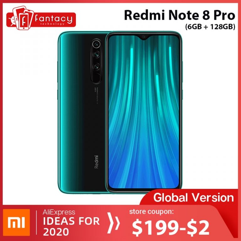 Global Version Xiaomi Redmi Note 8 Pro 6GB RAM 128GB ROM 64MP Quad Cameras MTK Helio G90T Smartphone 4500mAh 18W QC 3.0 UFS 2.1