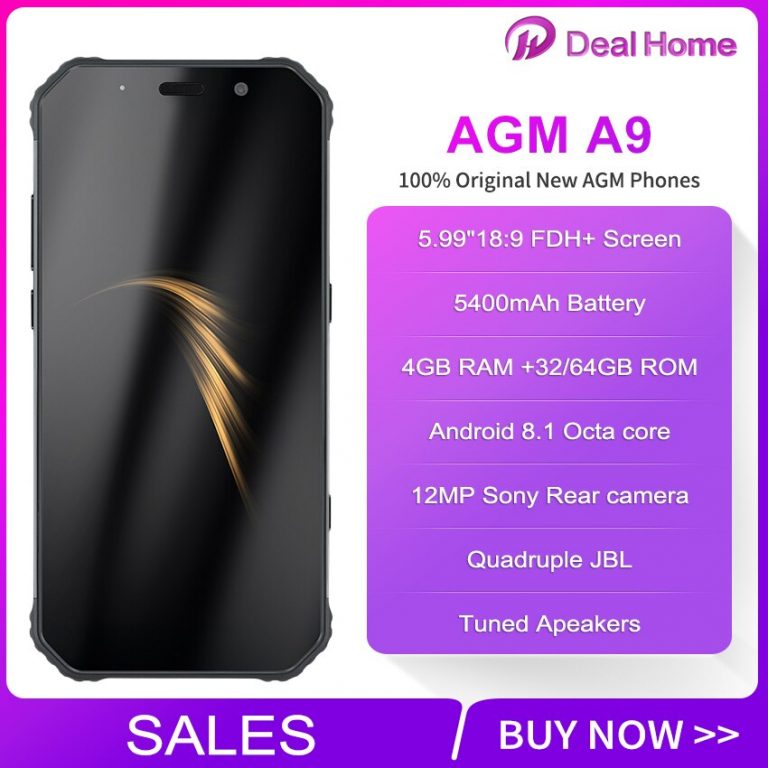 AGM A9 IP68 JBL Co-Branding 5.99" Screen 4GB RAM 64GB ROM JBL Tuned Speakers