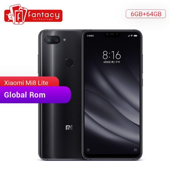 Global Rom Xiaomi Mi 8 Lite 6GB 64GB Snapdragon 660 AIE Octa Core 6.26" 1080P Smartphone MIUI IR Face ID AI Dual Camera 24MP