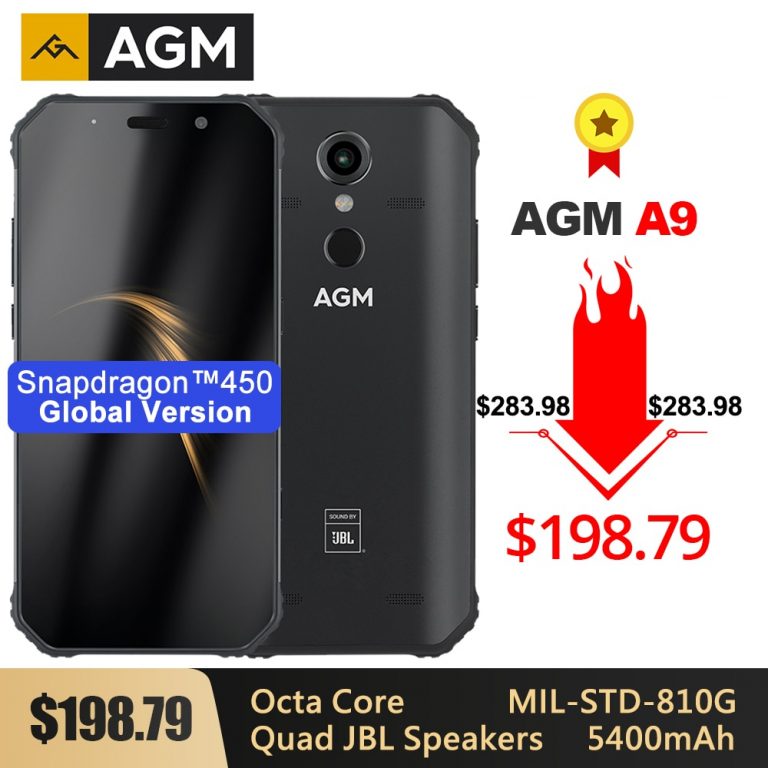 AGM A9 Rugged Smartphone SDM450 5.99" FHD+ 5400mAh Quick Charge 3.0 4G