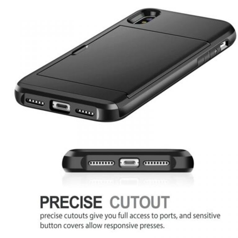 For iPhone 11 Pro Max XS X XR Case Slide Armor Wallet Card Slots Holder Cover