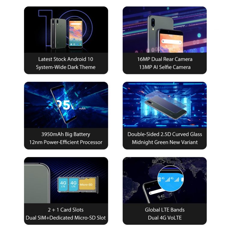 UMIDIGI A3S Android 10 Global Band 3950mAh Dual Rear Camera
