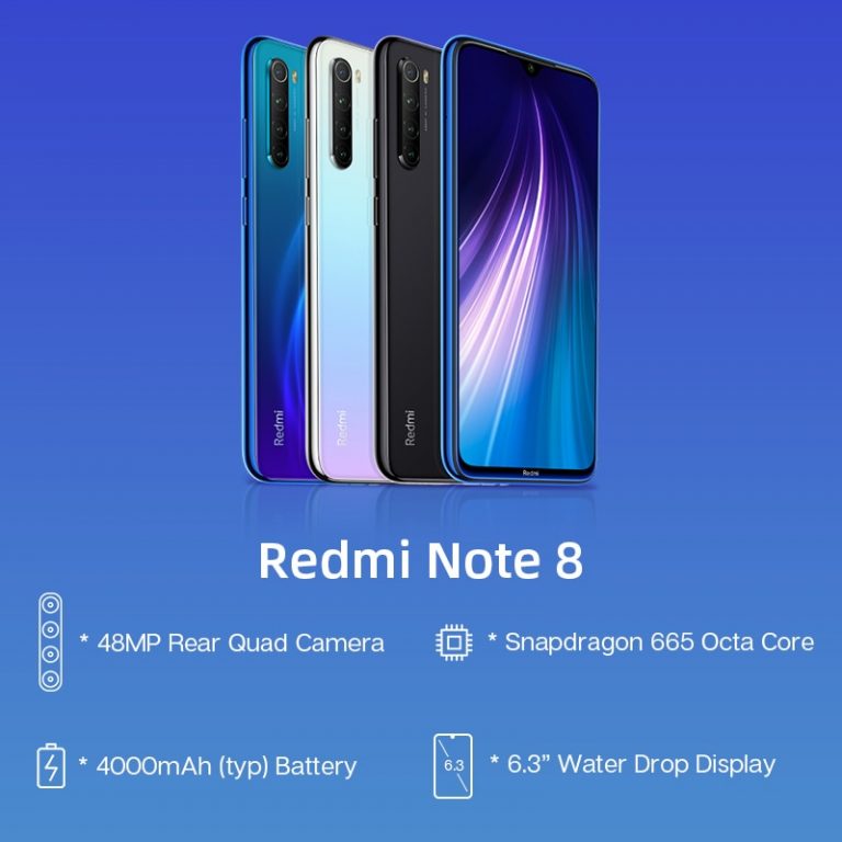 Gloabl Version Xiaomi Redmi Note 8 4GB 64GB 48MP Quad Camera Smartphone Snapdragon 665 Octa Core 6.3" FHD Screen 4K Video Phone 2 Xiaomi Redmi Note 8 - 48MP Quad Camera, 4GB RAM, Snapdragon 665, FHD 6.3" Screen - Ideal Smartphone for Daily Use