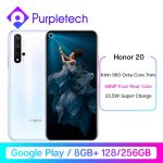 Google Play Honor 20 Smartphone Kirin 980 Octa Core 6.26 inch 8GB RAM 128GB 256GB RAM 48MP Four Cameras 3750mAh Super Charge