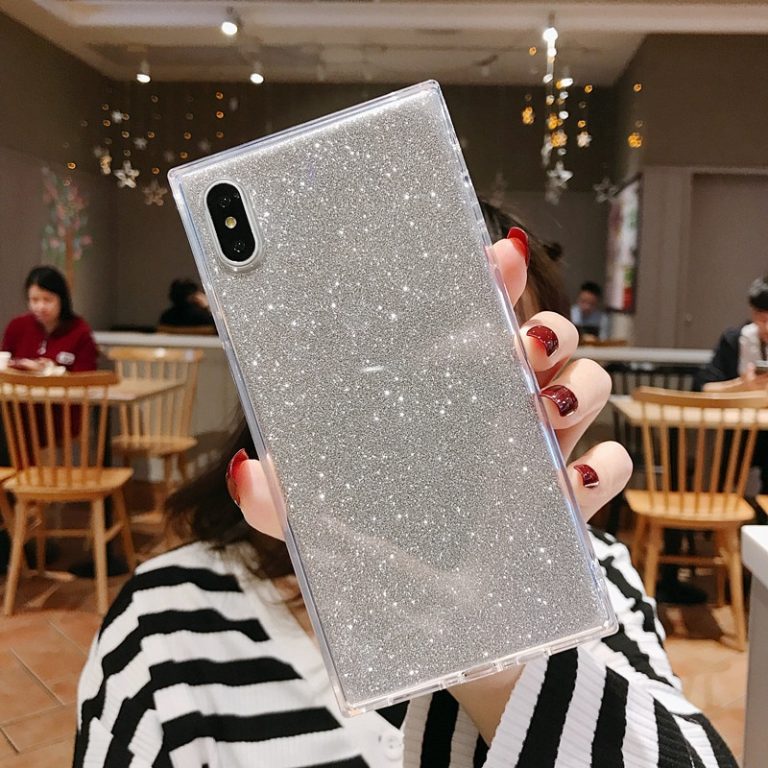 SUYACS Square Glitter Phone Case For iPhone 11 Pro XR XS Max 6 6S 7 8 Plus X Transparent Soft TPU 2 In 1 Phone Back Cover Case 2 SUYACS Square Glitter Phone Case For iPhone 11 Pro XR XS Max 6 6S 7 8 Plus