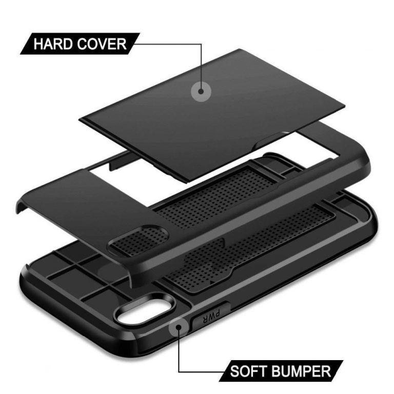 Business Phone Cases For iPhone X XS Max XR Case Slide Armor Wallet Card