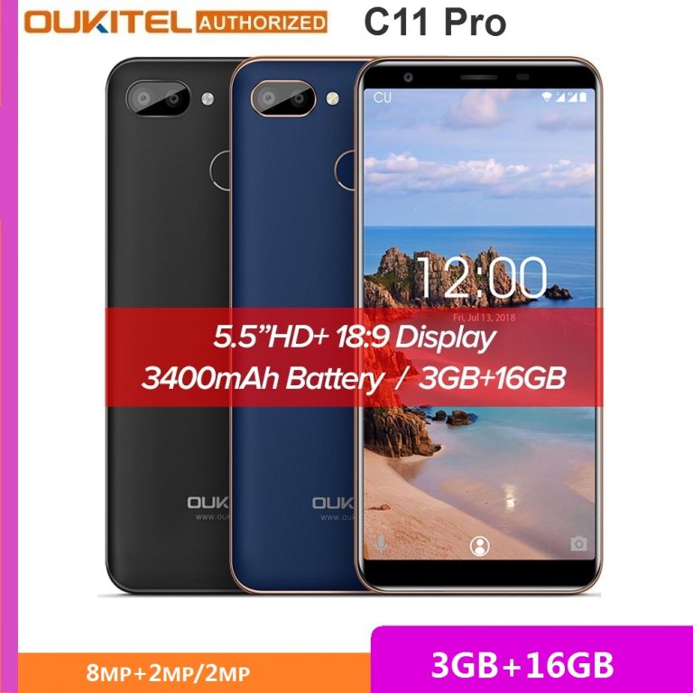 OUKITEL C11 Pro 4G Smartphone 5.5 inch 18:9 Android 8.1 Quad Core 3GB RAM 16GB ROM Cell phones 3400mAh Mobile Phone OUKITEL C11 Pro 4G Smartphone 5.5 inch 18:9 Android 8.1 Quad Core 3GB RAM 16GB ROM Cell phones 3400mAh Mobile Phone