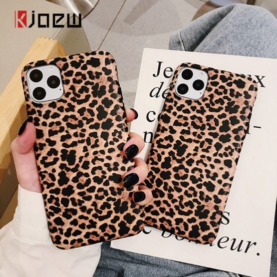 KJOEW Luxury Leopard Print Phone Case For iPhone 7 8 6 6s Plus 11 Pro X XR XS Max Soft IMD Silicone Back Cover Fashion Coque