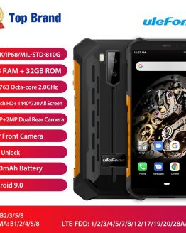 Ulefone Armor X5 Smartphone Android 9.0 MT6763 Octa Core Ip68 Rugged 4G LTE Mobile Phone Waterproof Cell Phone 3GB 32GB NFC