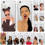 A vibrant soft silicone iPhone case with a detailed goddess art print and transparent backing, perfectly showcasing its lightweight and stylish design.