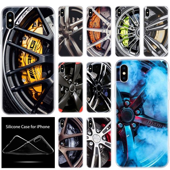 luxury Soft Silicone Phone Case Sports car Wheels rims vehicles for Apple iPhone 11 Pro XS Max X XR 6 6S 7 8 Plus 5 5S SE Cover