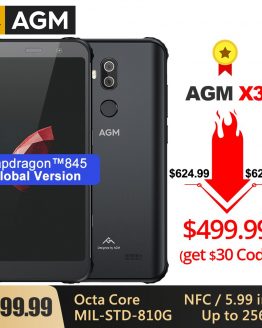 AGM X3 Rugged MIL-STD Smartphone 8G+256G SDM845 Octa Core 5.99'' 24MP Camera Dual BOX Speaker Waterproof Phone NFC Android 8.1