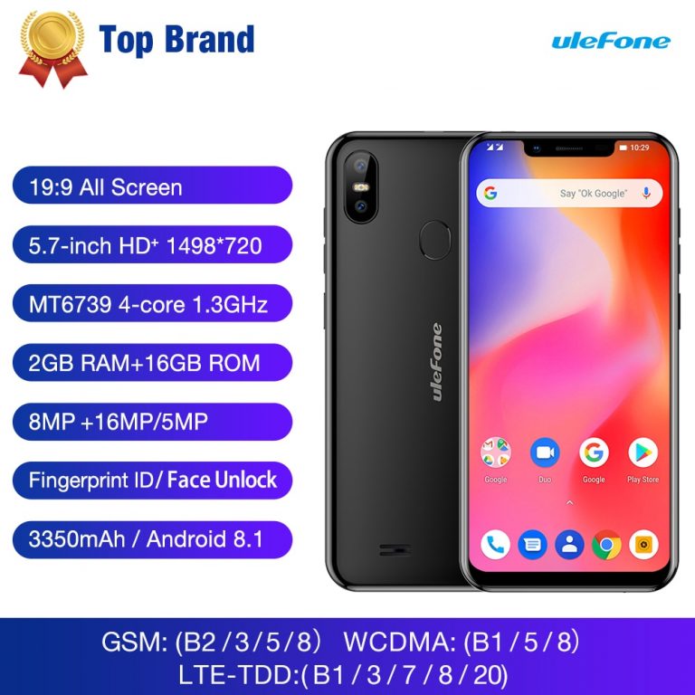 Ulefone S10 Pro Mobile Phone Android 8.1 5.7 inch Quad Core 2GB RAM