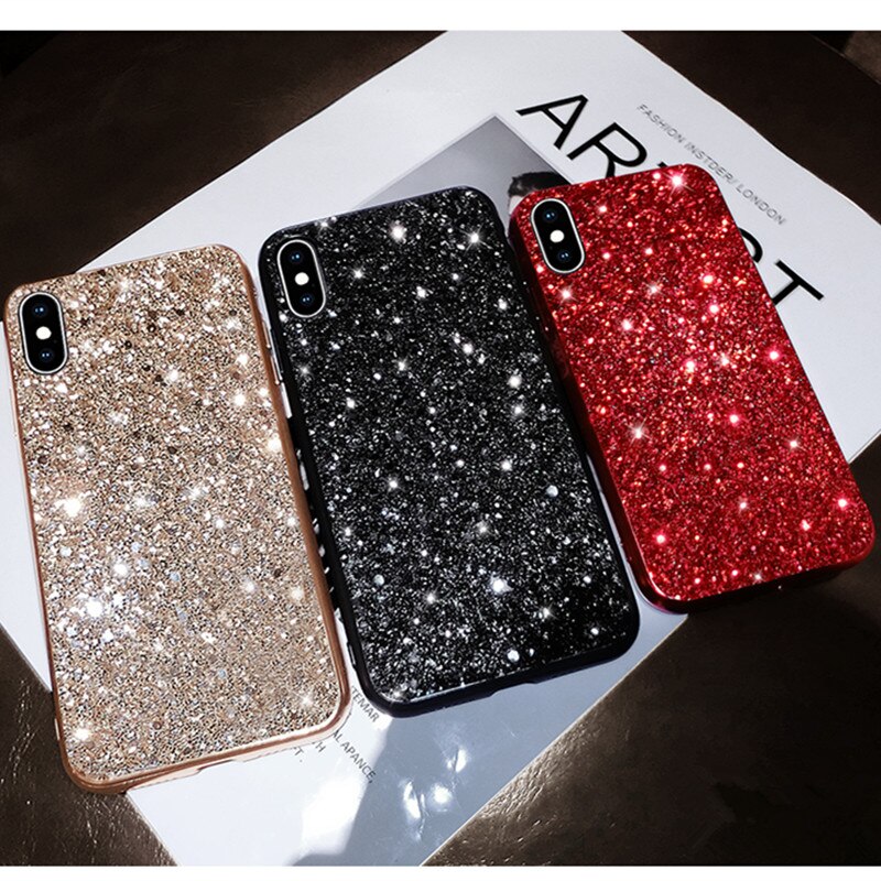 Bling Glitter Sequin plating Case For iPhone 11 cover X XR XS max 11 pro max case For iPhone 7 plus 8 plus 6 6s Plus Funda coque