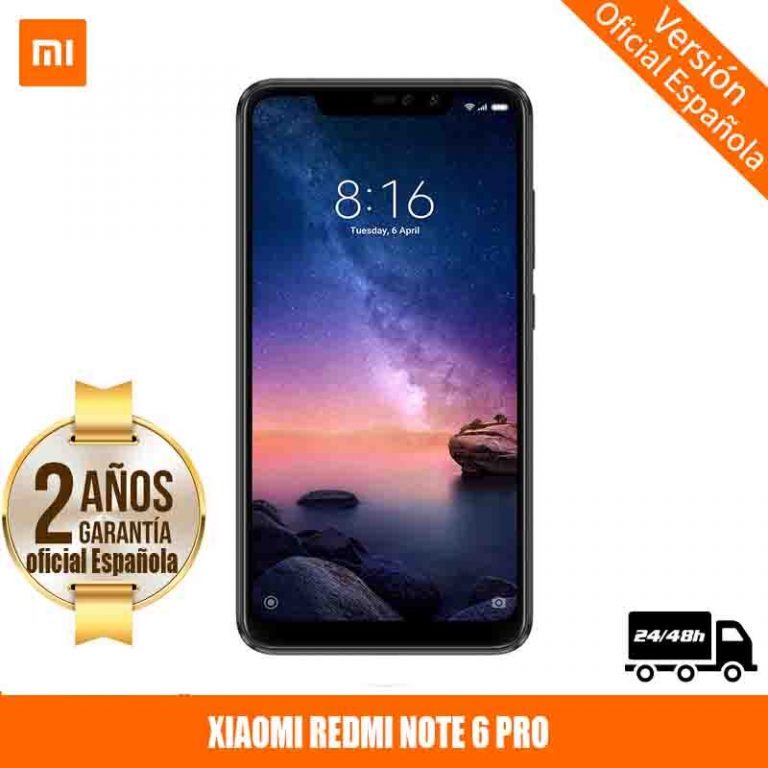 [Official Spanish Version Warranty] Xiaomi Note Redmi 6 Pro Smartphones 6.26 ”Screen notched 4 hard GB 64 hard GB, dual SIM