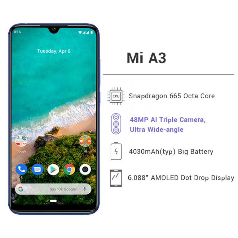 Xiaomi MI A3 4GB 128GB Android One Snapdragon 665 Octa Core