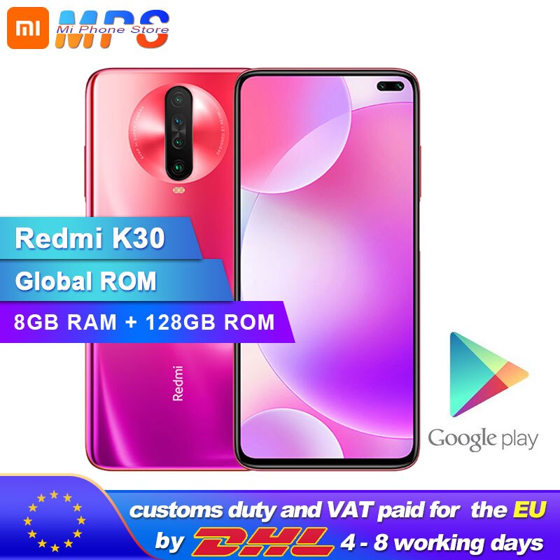 Global ROM Xiaomi Redmi K30 8GB 128GB 4G Smartphone Snapdragon 730G Octa Core 64MP Camera 120HZ Fluid Display 4500mAh