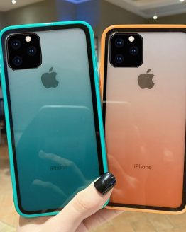 Luxury Transparent Gradient Phone Gradient Color Soft Edge + Acrylic Plate Case For iPhone 11 Max XR X 8 7 Plus 6S Case Cover