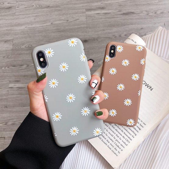 Ottwn For iPhone 11 Case Cute Daisy Phone Cover For iPhone 6 6S 7 8 Plus X XR XS Max 11 Soft Silicon Chic Back Case Cover Capa