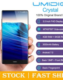 UMIDIGI Crystal 4GB RAM 64GB ROM 5.5 inch Android 7.0 MTK6750T Octa Core 1.5GHz Fingerprint Scanner Glonass 4G Smartphone