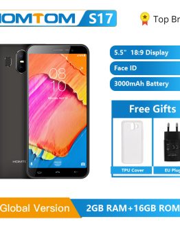 Original HOMTOM S17 Android 8.1 Quad Core 5.5" 18:9 Full Display Smartphone Fingerprint Face ID 2GB RAM 16GB ROM Mobile Phone